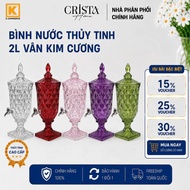 2L DIAMOND GLASS WATER BOTTLE WITH CRISTA HOME FAUCET - 60267