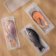 Refrigerator Drain Fresh-keeping Box Freezer Box Fish Seafood Vegetable Storage Box Microwaveable Th