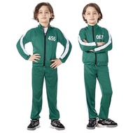 CODHalloween Costume For Kids Classic Squid Game Cosplay Outfits Child Squid Game Complete Tracksuit Set Jacket Pants Student Campus Sports Games Uniform Party Carnival Stage Dress up