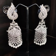 Oxidised Silver Indian Jhumka Earrings (Ready Stock in Malaysia. Next day delivery)