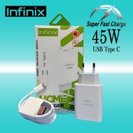 Charger Casan Infinix GT 10 Pro Original 45 Watt SUPER FAST CHARGE TYPE C