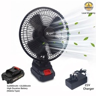 XUGEL Cordless Fan Rechargeable Portable Brushless 21V Heavy Duty Fan 2000mAh Makita Type Long Durat