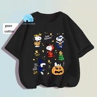 【Snoopy】Ready Stock Kids Tshirt Happy Halloween Cotton Graphic Kids T Shirt Premium Crew Neck T-Shir