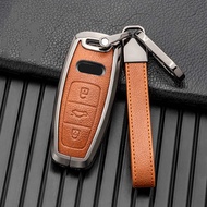 Key Case Cover For Audi A3 A4 A5 A7 A6 C8 Q8 Q7 Q5 Q4 Q3  E-tron Remote Fob Holder Shell Keychain Le