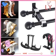 LY 1Pcs Curtain Rod Bracket, Aluminum Alloy Fixing Clip Hanger Hook,  Crossbar Furniture Hardware Single Double Hang Rod Support Clamp