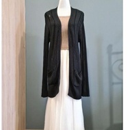 Long Cardigan Labuh Hitam Black Knitwear
