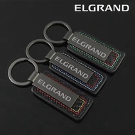 Leather Car Keychain Key Ring Holder Decoration For Nissan Elgrand Metal Auto Key Chains Buckle Pend