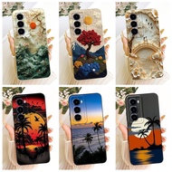For Itel City 100 Case C671L Cover Fashion Sunset Flower Soft Silicone Lens Protective Shell For Ite