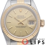 二手勞力士 Datejust 女士腕錶 79173(P)，18K 黃金/不鏽鋼顏色，香檳色飾面，2000 年。狀況極佳。