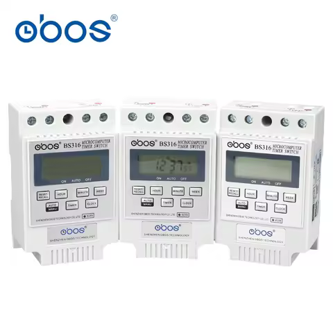 OBOS beautiful appearance 25A 220V digital weekly timer white timer switch with 10 times on/off per 