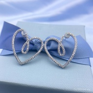 Classy Ribbon Love Heart Earrings Gift Elegant Female Earrings HEFANG Earrings High-End Earrings HEF