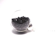 A Handmade 黑色水晶玻璃球頸鏈