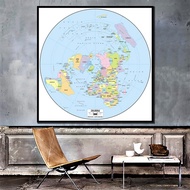 {Inexpensive} World Map Centered On The Arctic Circle Polar Projection Map Home Wall Decor