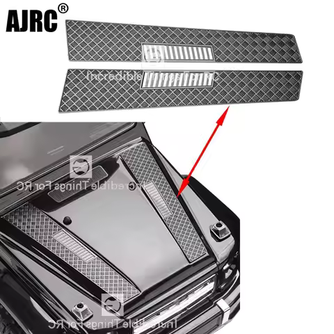 1pair Metal Engine Cover Hood Anti-skateboard Decoration For 1/10 RC Crawler Car TRAXXAS TRX6 G63 TR