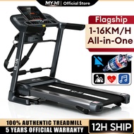 MY-HI Treadmill Foldable Slope Incline Walking Pad Smart with Bluetooth Speaker Heart Rate Monitor
