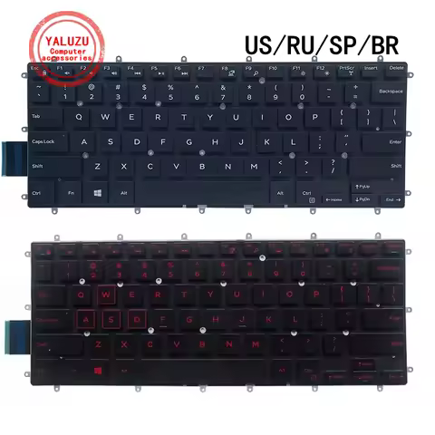 US/RU/SP/BR Laptop Keyboard For Dell Inspiron 13 5481 7360 7368 7370 7373 7378 7380 7460 7466 7472 7
