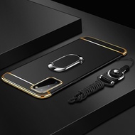 LANLIN สำหรับ Samsung Galaxy A71 5G Samsung Galaxy A71 4G เคสโทรศัพท์3 In 1ป้องกันรอยขีดข่วนกันกระแทกปก E Lectroplate กรอบที่มีพื้นผิวเคลือบปลอกจับที่ดีเยี่ยมสำหรับ S Amsung A71กรณีที่มีฟรียืน H Older และสตริง