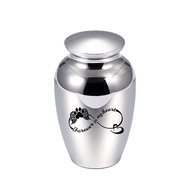 Pet Paw Print with Angel Wings Cremation Urns for Ashes for Pet Memorial Urn Metal Ashes Holder Rose