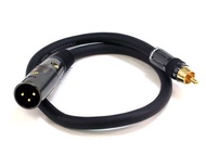 XLR Male to RCA Male Cable - 1.5 Feet - Black, 16AWG Shielded Twisted Pair Oxygen-Free Copper Braid 