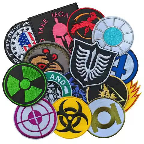 Radiation Biochemistry Coffee Embroidered Iron On Patch Mysterious Symbol Embroidery Clothing Access