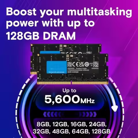 96GB DDR5 5600MHz SODIMM Laptop RAM Kit 262-Pin for Intel 13th Gen AMD Ryzen 6000 Series