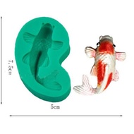Carp-shaped silicone mold Dimensions: 7.5cm x 4.5cm x 2.5cm