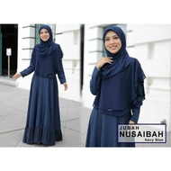 JUBAH NUSAIBAH + KHIMAR UMAIRAH | JUBAH MUSLIMAH | JUBAH MODEN TERKINI | NAVY BLUE