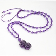 Natural Amethyst Pixiu Pendant Amethyst Pixiu Necklace Noble