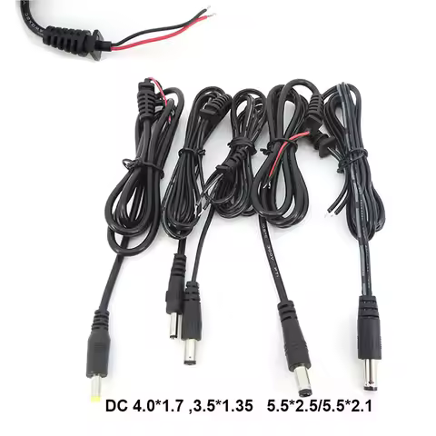 1M 2pin Adapter Output Power adapter Cord DC Male Plug 100cm Cable 5.5*2.5mm 5.5x.2.1 4.0*1.7mm 3.5*