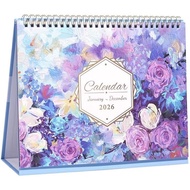 Kalendar Meja 2026, Kalendar Berpatah 12 Bulan, JAN 2026 - DIS 2026, 10" x 8.3", Kertas Tebal, Jilid