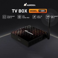 Aurora 1 Gen Android 20000 IPTV Channels 12.0 TV Box - 2GB RAM, 16GB ROM, Quad-Core H618 - Supports Dual WiFi (2.4/5.8GHz), 4K, H.264 - Smart Stream
