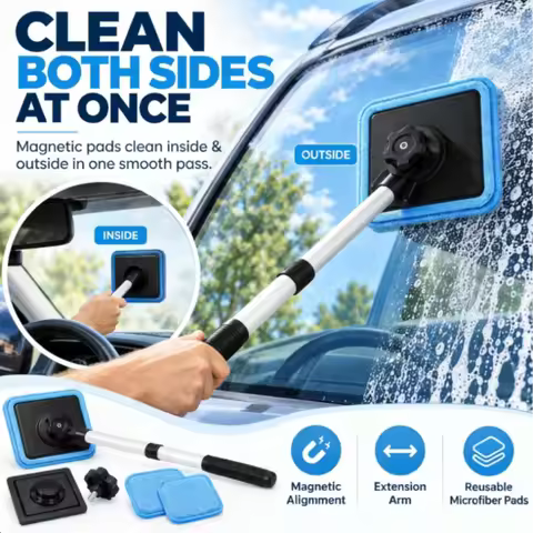 Dual Magnetic Car Windshield Cleaner Window Cleaner Cleaning Auto Glass Cleaner Traceless Car Glass