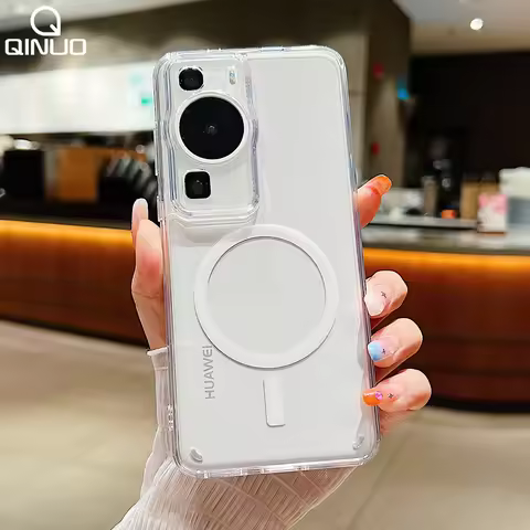 Transparent Acrylic Magnetic Shockproof Case For Huawei P70 P60 P40 Ultra Mate 70 60 50 40 Pro For M