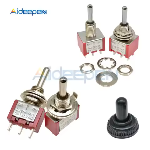 MTS-123 MTS-223 Self Resetting Toggle Switch ON-OFF-ON 3 Pin 6 Pin Switch Silver Contactor 125V 5A 2