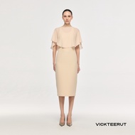 VICKTEERUT (ราคาปกติ 14880-.) Re-Edition Cape Sleeve Sheath Dress เดรสเข้ารูป แขนเคป