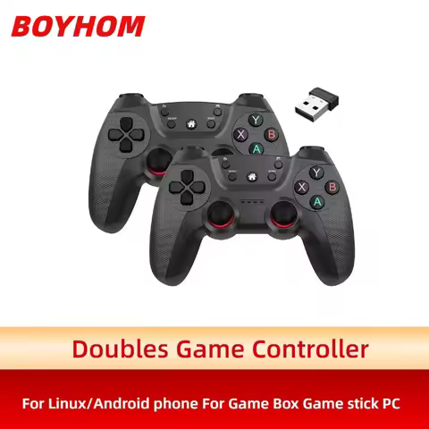 BOYHOM Wireless doubles game Controller For Linux/Android phone For Game Box Game stick PC Smart TV 