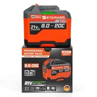 Pin 20 cell Starker 4 mosfet có cổng USB 5v 15w 21v cell xanh 8Ah chân phổ thông m21 4cm