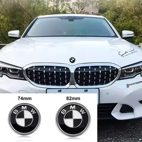 1Pcs 74/82mm Car Styling Emblem Badge Hood Front Rear Trunk Sticker For BMW F30 F32 F34 F20 F10 X5 F