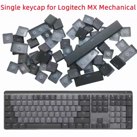 SINGLE REPLACEMENT KEYCAPS For Logitech MX Mechanical KEYBOARD 110KEYS Graphite ash USA layout