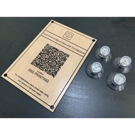 Wood Craft Mysejahtera Wood Signange / Mysejahtera QR code Kayu / Mysejahtera QR for Ehailing