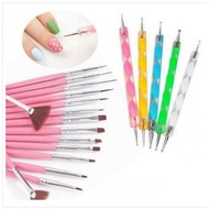 SET Nail brush + dotting tools 20in1 nail brush 20 in 1 nail tools
