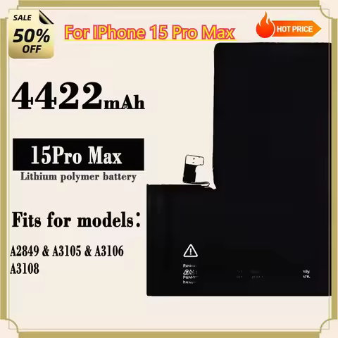 New for IPhone 15 Pro Max 4422mAh Mobile Battery for Apple A2849 A3105 A3106 A3108 Built in Board Hi