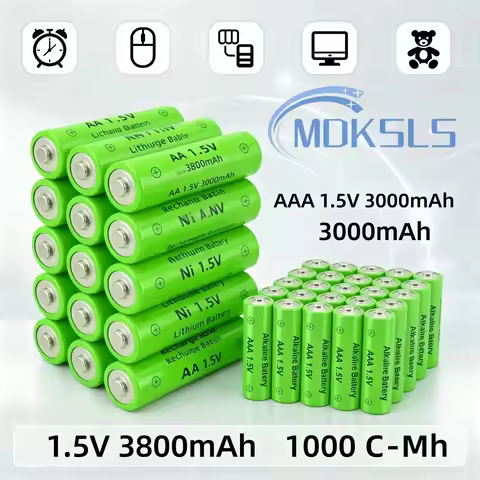 2026 Original Rechargeable Battery 1.5V AA 3800mAh+AAA 3000mAh+Charger for Computer Clock Radio Vide