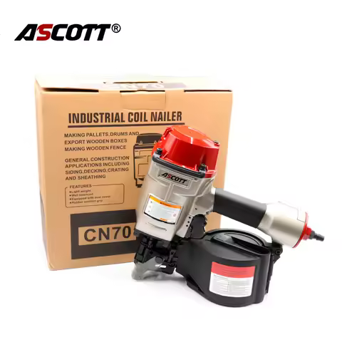 Ascott Siding Coil Nailer CN70 Pneumatic Pallet Nailing Gun 1-3/4" to 2-3/4" Coil Nails for making f