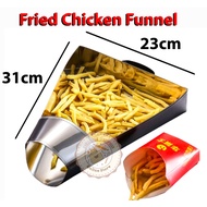 Stainless Steel Corong Ayam | Shaker | Fried Chicken Funnel French Fries Funnel | Corong Gunting Cor