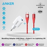 ANKER BUNDLING ADAPTOR POWERPORT III NANO 20W+KABEL DATA C-LIGHTNING