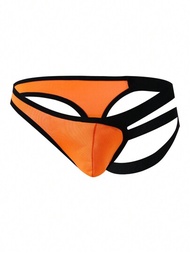 Ropa Interior Tangas De Jockstrap Para Hombre Con Color De Contraste Y Diseño Ahuecado