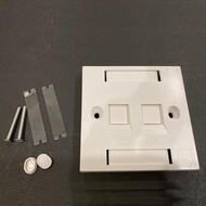 Commscope AMP faceplate – Flat 2Gang RJ45 Cat 3 / CAT 5e / CAT 6 [WDB]