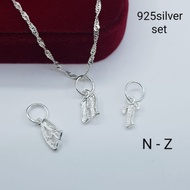 * *Rantai huruf perak set/necklace +alphabet silver925 silver necklace 925 silver necklace