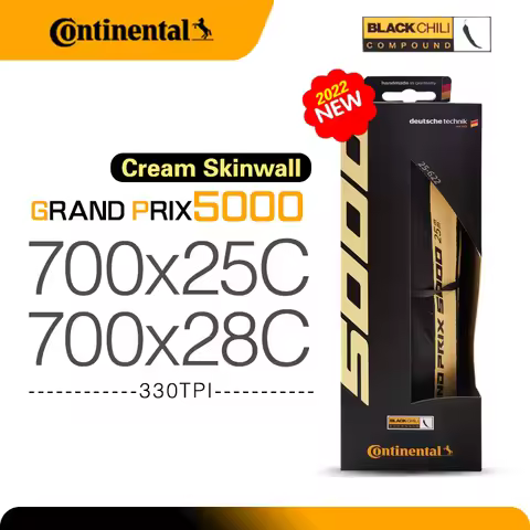New Continental GrandPrix 5000/700X25C 28C Clincher Road Bicycle Tires Cream Skinwall Bicycle Foldin